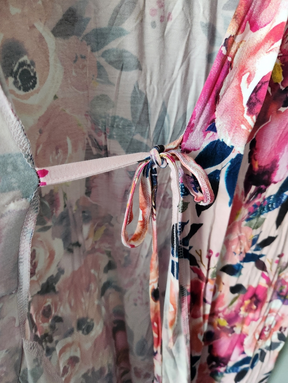 Posh Peanut Dusk Rose Floral Print Bamboo Robe Size Small No Belt - Picture 4 of 6
